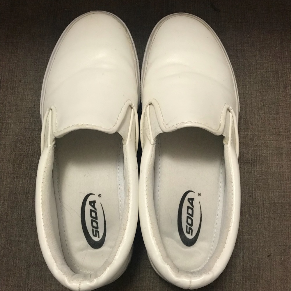 White Slip Ons